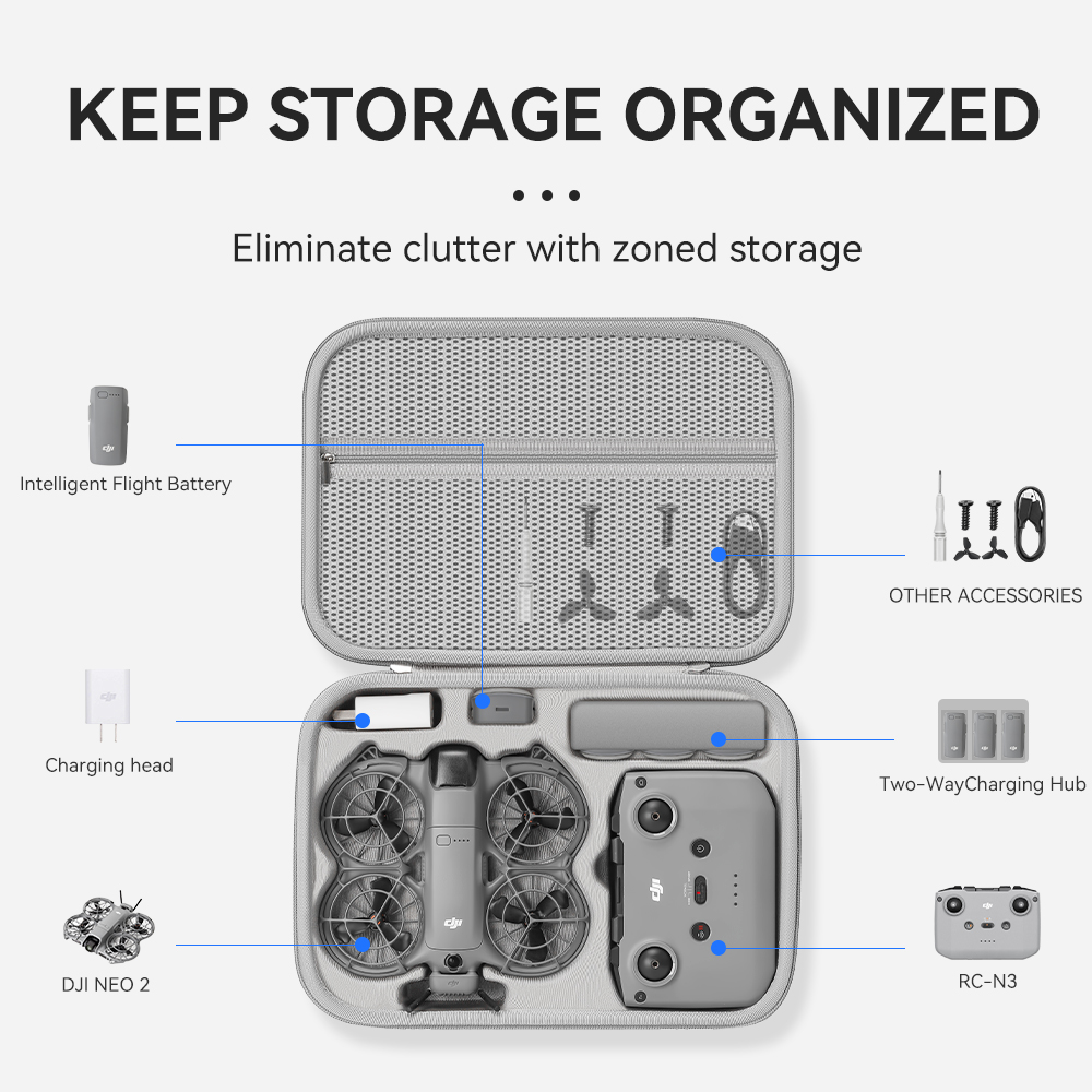 DJI NEO 2 드론 액세서리용 XFJI 여행용 정리 - Drone Carrying Case 리뷰 및 가격